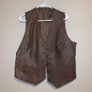 Women’s brown faux leather vest size XL